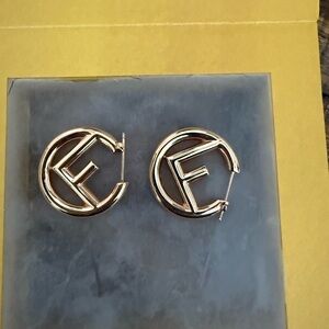 Fendi Gold Monogram Earrings